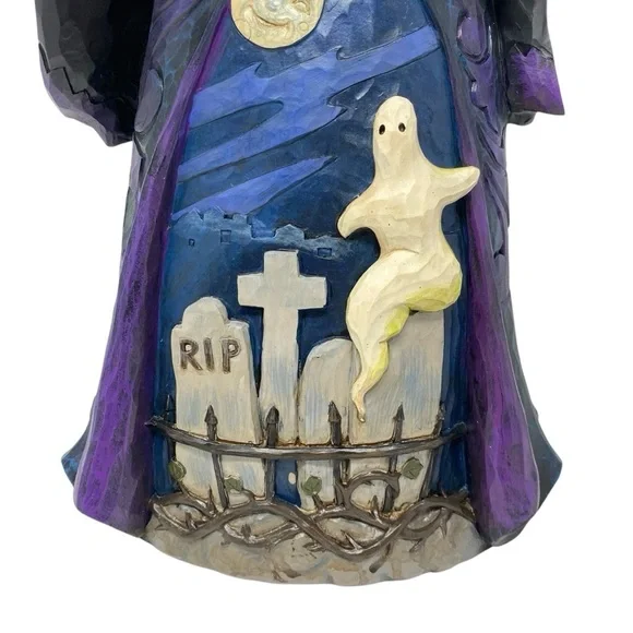 Jim Shore Heartwood Lighted Halloween Witch With Cat & Lantern 20"
Retired 2018 - Picture 9 of 11